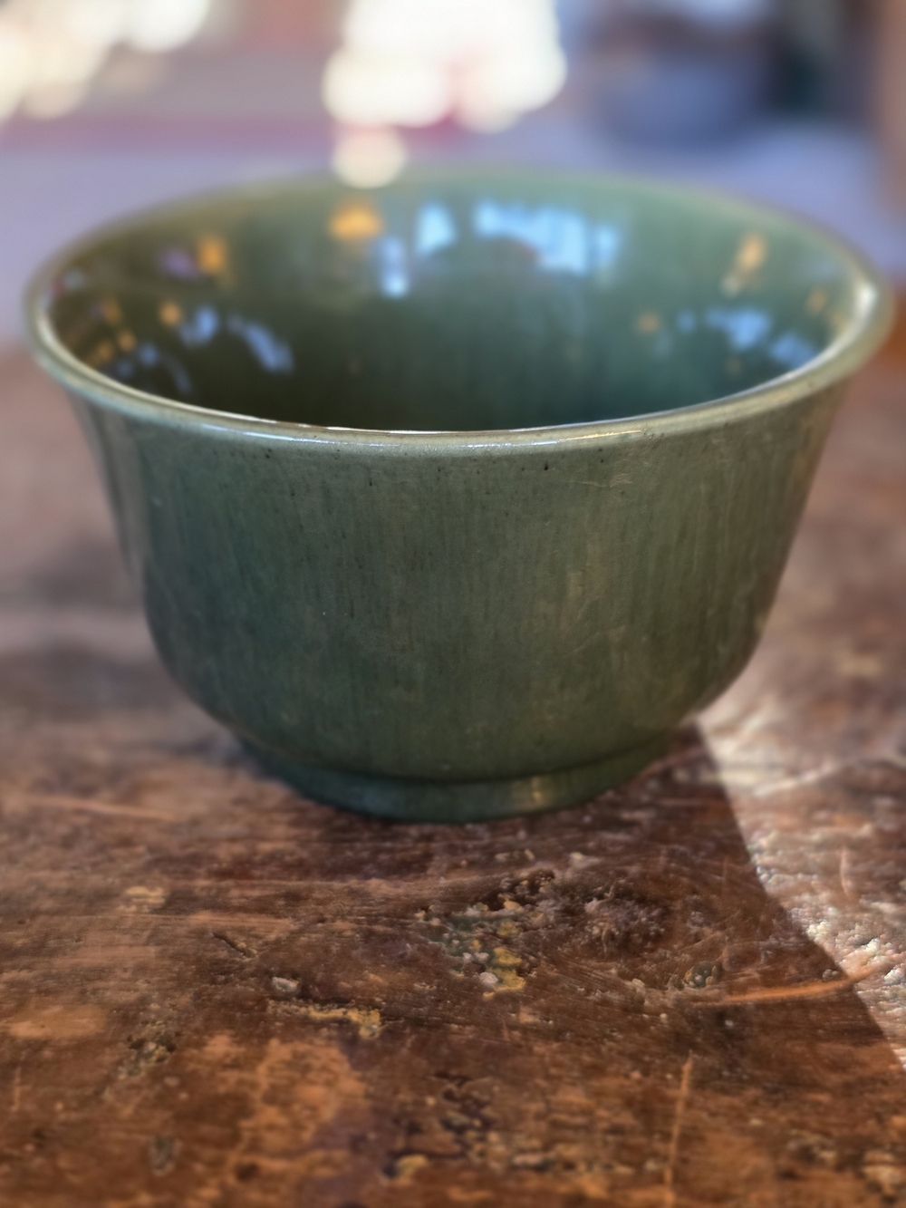 Haeger 3833-6 U.S.A. Green Ceramic Decorative Bowl - Home Art